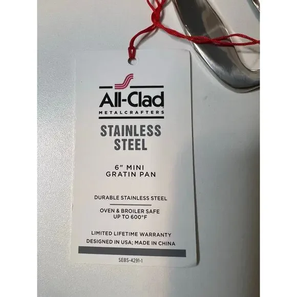 NEW Set of 2 All Clad Stainless Steel 6" Gratin Pans - Picture 5 of 8